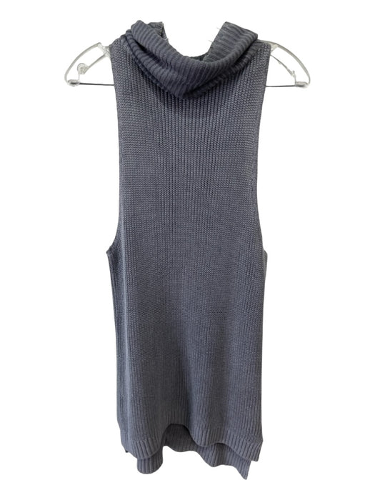 Free People Size S Light Grey Ramie & Cotton Sleeveless Knit Tunic Sweater Light Grey / S
