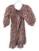 Maeve Size S Pink & Yellow Cotton Off Shoulder Flowers Long Balloon Sleeve Dress Pink & Yellow / S