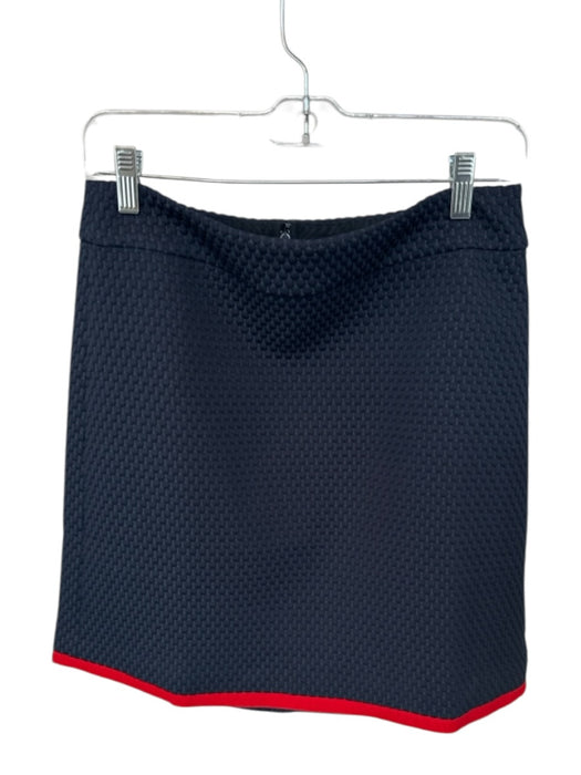J. Crew Size 8 Navy & Red Polyester Blend Textured Back Zip Skirt Navy & Red / 8