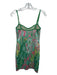 Zara Size S Green, Blue & Pink Polyester Blend Abstract Print Sleeveless Dress Green, Blue & Pink / S