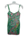 Zara Size S Green, Blue & Pink Polyester Blend Abstract Print Sleeveless Dress Green, Blue & Pink / S