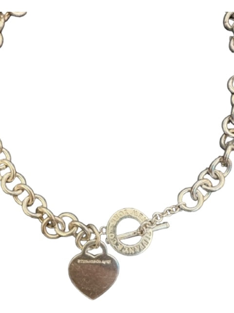Tiffany & Co Silver Sterling Silver Diamond Chain Toggle Closure Necklace Silver