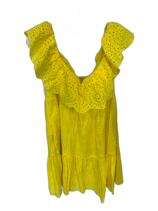 Lilly Pulitzer Size 2 Yellow Cotton Flutter Sleeves Eyelet Dress Yellow / 2