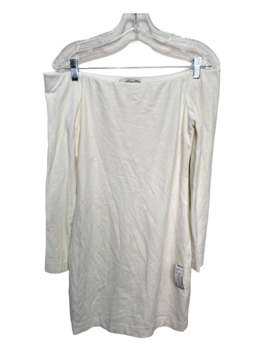 Tibi Size 6 White Viscose Blend Off Shoulder Long Sleeve Mini Dress White / 6