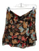 Sezane Size 40 Black & Multi Viscose Floral Back Zip Ruffle Skirt Black & Multi / 40
