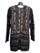 Parker Size M Black & Beige Polyester Blend Lace Overlay Long Sleeve Dress Black & Beige / M