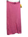 Free People Size L Pink Cotton Blend Elastic Waist Ribbed Midi Skirt Pink / L