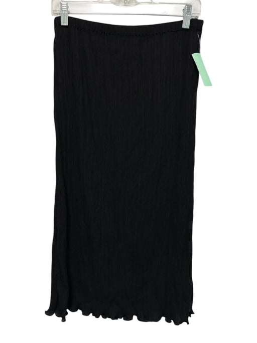 Madewell Size S Black Polyester Elastic Waist Pleats Maxi Skirt Black / S