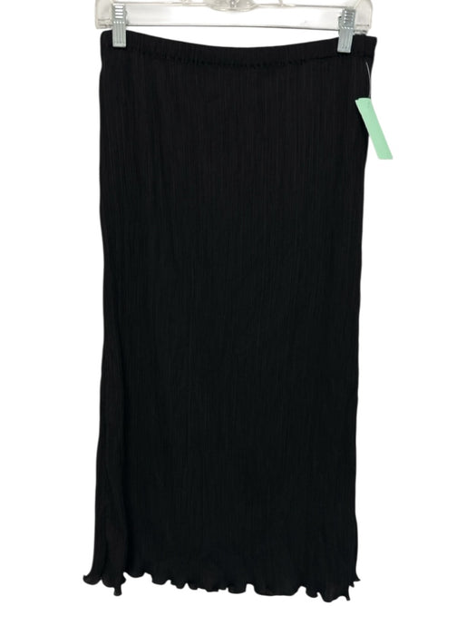 Madewell Size S Black Polyester Elastic Waist Pleats Maxi Skirt Black / S