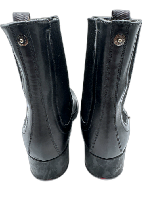 Prada Shoe Size 38 Black Leather Chelsea Stacked Heel Booties Black / 38