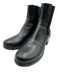 Prada Shoe Size 38 Black Leather Chelsea Stacked Heel Booties Black / 38