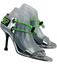 Prada Shoe Size 39 silver, black, green Patent Leather Bungee Laces Sandals silver, black, green / 39