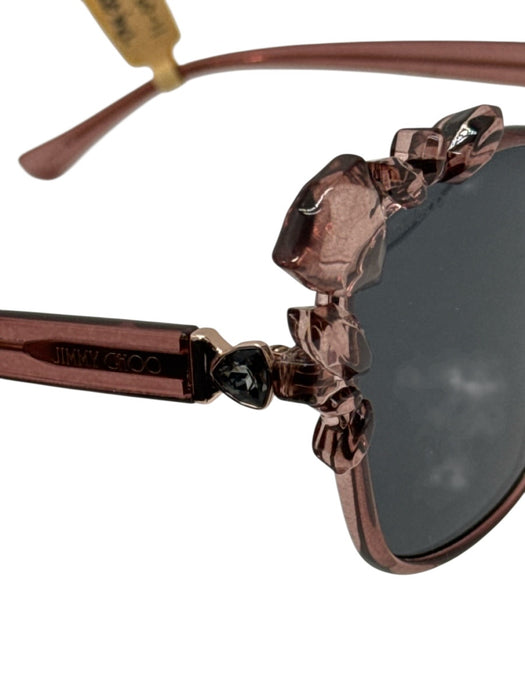 Jimmy Choo Rose Pink Acetate Faceted Crystal Embellished Oversize Sunglasses Rose Pink