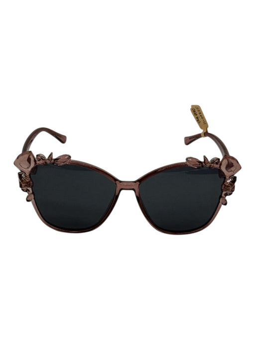 Jimmy Choo Rose Pink Acetate Faceted Crystal Embellished Oversize Sunglasses Rose Pink