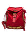 Moschino Red Nylon Gold Tone Hardware Logo Drawstring Top Backpack Bag Red