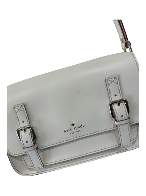 Kate Spade White & Brown Leather Messenger Buckle Close Crossbody Bag White & Brown / S