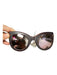 Krewe Dark Purple Modified cateye Gold Accent Mirrored Sunglasses Dark Purple