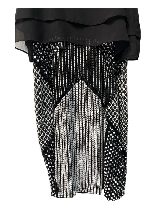 Parker Size Medium Black & Silver Polyester Beads & Sequins Sleeveless Dress Black & Silver / Medium
