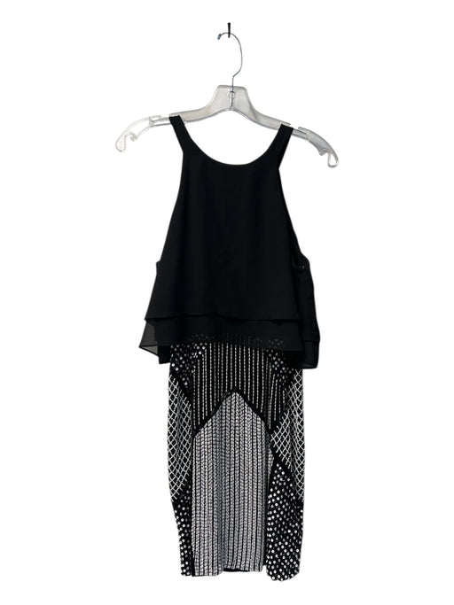 Parker Size Medium Black & Silver Polyester Beads & Sequins Sleeveless Dress Black & Silver / Medium