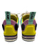 Sandro Shoe Size 7.5 Yellow, Purple & White Leather Flames Shimmer Sneaker Shoes Yellow, Purple & White / 7.5