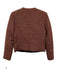 Sandro Size 36/S Red & Multi Cotton Blend Shimmer Zip Up Zip Pocket Tweed Jacket Red & Multi / 36/S