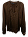 Cecile Wang Size Est S/M Brown Viscose & Silk Satin Split V neckline Flowy Top Brown / Est S/M
