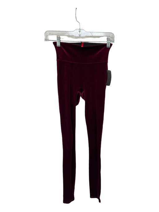 Spanx Size XS Maroon Velvet High Waist Athletic Leggings Maroon / XS