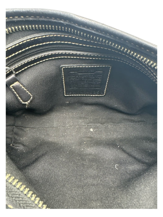 Coach Black Canvas Monogram Shoulder Top Zip Silver hardware Bag Black / S