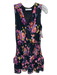 Amanda Uprichard Size S Black, Purple & Yellow Polyester Floral Sleeveless Dress Black, Purple & Yellow / S