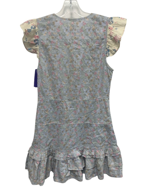 Loveshackfancy Size 4 Blue, Green, Yellow Cotton Flutter Cap sleeve Floral Dress Blue, Green, Yellow / 4