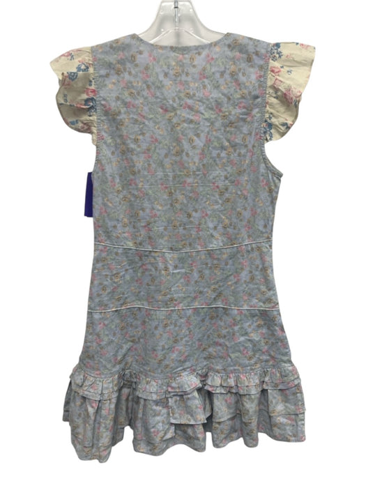Loveshackfancy Size 4 Blue, Green, Yellow Cotton Flutter Cap sleeve Floral Dress Blue, Green, Yellow / 4