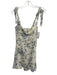 Reformation Size 4 White, Blue, Green Viscose Tie Straps Floral A Line Dress White, Blue, Green / 4