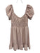 More To Come Size S Pale Pink Polyester Short Puff Sleeve Keyhole Front Dress Pale Pink / S