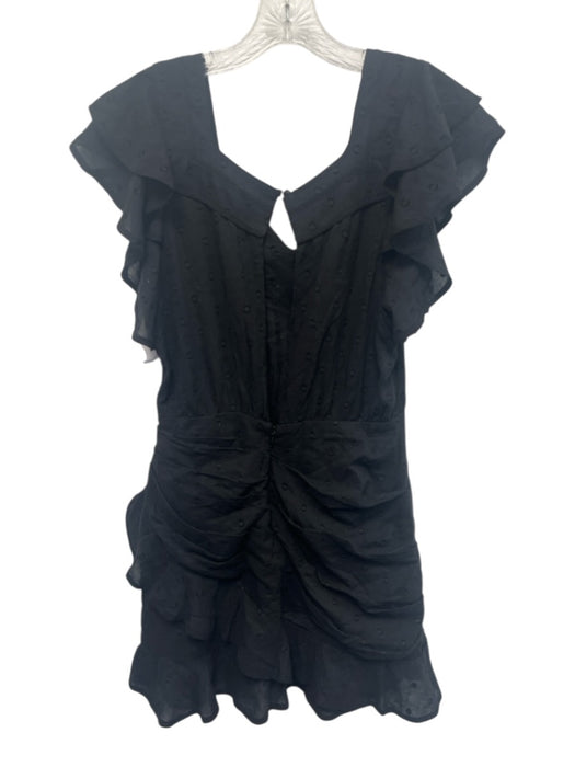 Tularosa Size S Black Cotton Flutter Cap sleeve Eyelet Rouched Detail Mini Dress Black / S