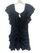 Tularosa Size S Black Cotton Flutter Cap sleeve Eyelet Rouched Detail Mini Dress Black / S