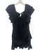 Tularosa Size S Black Cotton Flutter Cap sleeve Eyelet Rouched Detail Mini Dress Black / S