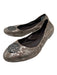 Tory Burch Shoe Size 8.5 Brown & Silver Leather Metallic Snake Ballet Flats Brown & Silver / 8.5