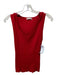 By Anthropologie Size S Red Viscose Blend V Neck Sleeveless Ribbed Top Red / S