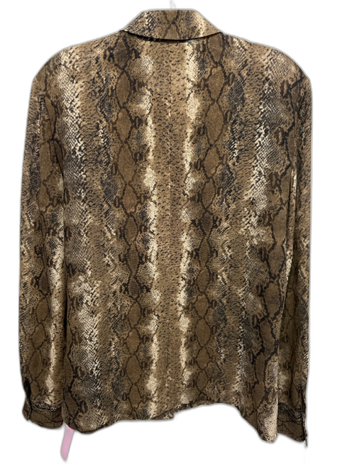 Dana Buchman Size 6 Brown & Black Silk & Wool Semi Sheer Snake Skin Top Brown & Black / 6