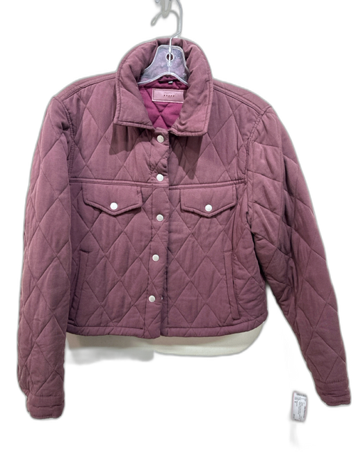 Blank NYC Size M Plum Purple Rayon Blend Quilted Snap Buttons Cropped Jacket Plum Purple / M