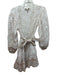 Cleobella Size M Cream & Beige Cotton Floral Long Puff Sleeve Semi Sheer Dress Cream & Beige / M