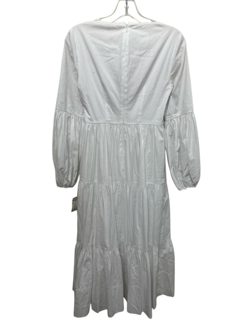 Cinq a Sept Size s / 4 White Cotton & Nylon Long puff sleeve Tiered Dress White / s / 4