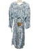 Vince Size S Blue & White Rayon & Polyester floral print V Neck Dress Blue & White / S