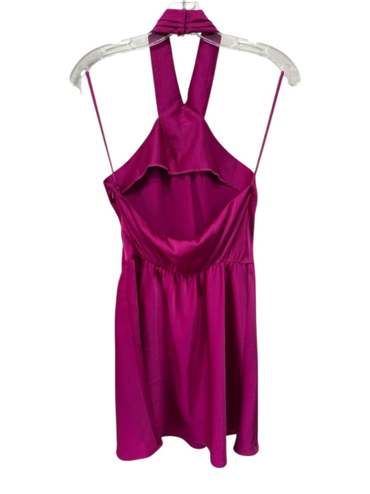 BHLDN Size S Magenta Polyester Satin Sleeveless Halter Dress Magenta / S