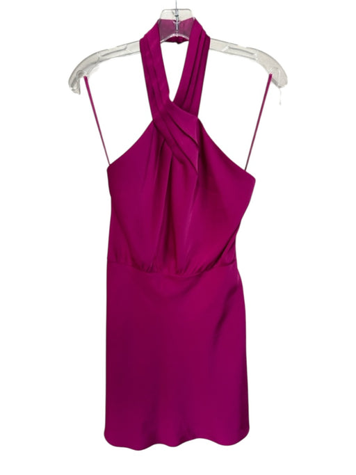 BHLDN Size S Magenta Polyester Satin Sleeveless Halter Dress Magenta / S