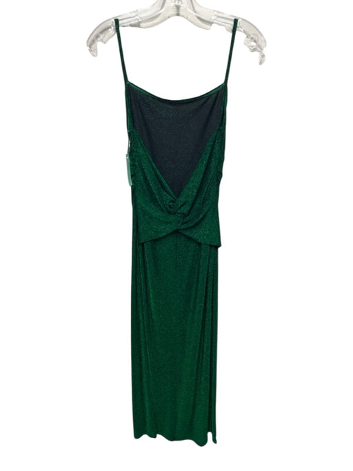 Reformation Size M Green Nylon Shimmer Sleeveless Ruched Midi Dress Green / M