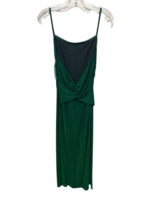 Reformation Size M Green Nylon Shimmer Sleeveless Ruched Midi Dress Green / M