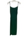 Reformation Size M Green Nylon Shimmer Sleeveless Ruched Midi Dress Green / M