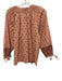 Cleobella Size S Muted Pink Cotton Button Front Printed Tassel Tie neck Top Muted Pink / S