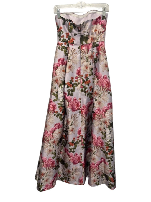 Sachin & Babi Size 2 Lavendar & multi Polyester Sleeveless Floral Gown Lavendar & multi / 2